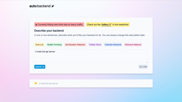 Auto Backend